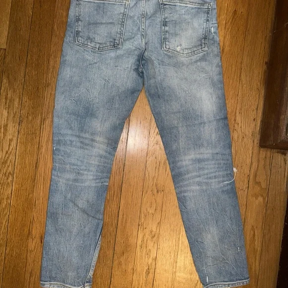 Zara Women's Size 4 Blue Skinny Leg Distressed Medium Wash Cotton Blend Jeans - Picture 9 of 15